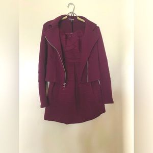 Two pieces Cocktail dress and jacket color burgundy